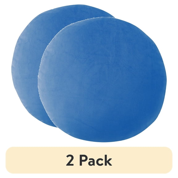 (2 pack) Mainstays 21" x 21" Cobalt Blue Squishy Extra Soft Round Decorative Pillow