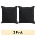 thumbnail image 1 of (2 pack) Mainstays 22" x 22" Black Chenille Flange Decorative Pillow, 1 of 6
