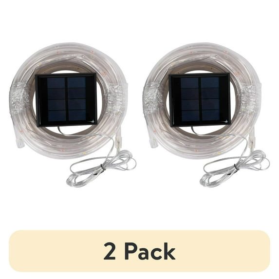 (2 pack) Mainstays 24 Foot Solar Powered PVC Multicolor Flexible Outdoor Rope Light