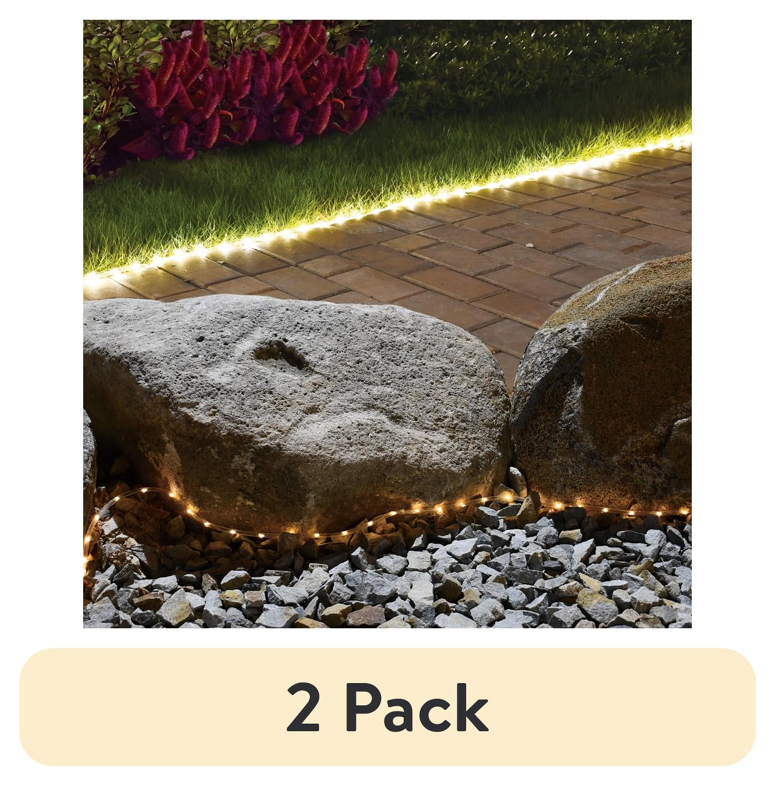 (2 pack) Mainstays 24 Foot Solar Powered PVC White Flexible Outdoor Rope Light