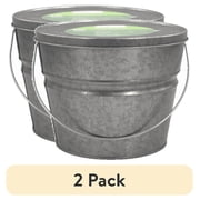 (2 pack) Mainstays Outdoor Citronella Candle - 24oz Metal Bucket | Repels Mosquitoes | Triple Wick | Up to 40 Hours Burn Time