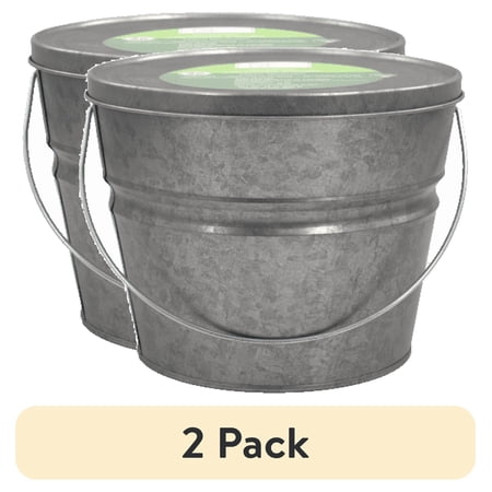 (2 pack) Mainstays Outdoor Citronella Candle - 24oz Metal Bucket | Repels Mosquitoes | Triple Wick | Up to 40 Hours Burn Time