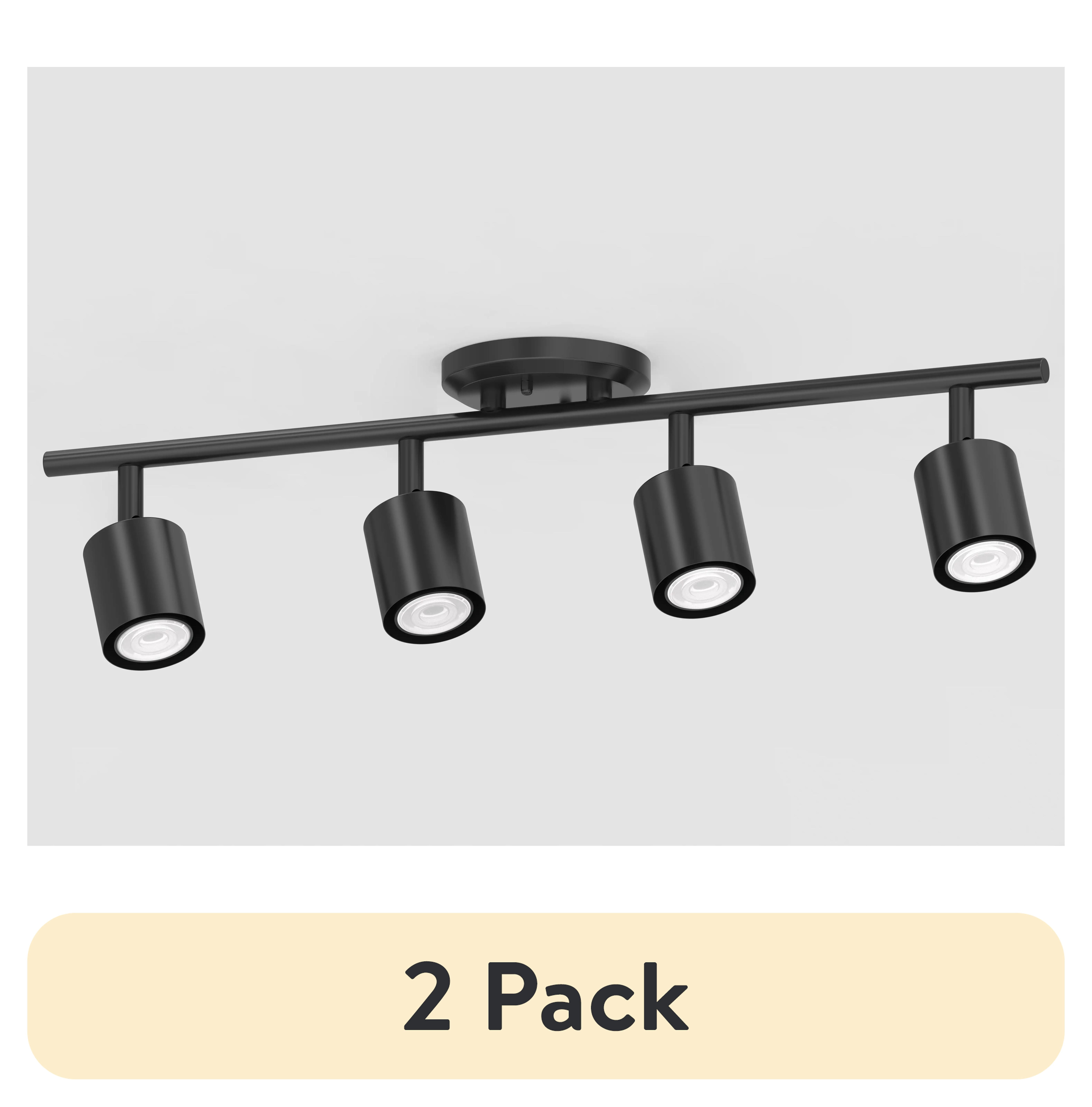 Mainstays 4-Head Black Track Light - Adjustable Spotlights - Walmart.com