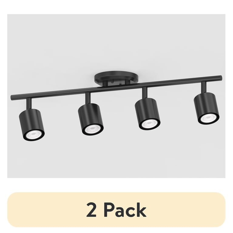 Mainstays 4-Head Black Track Light - Adjustable Spotlights 