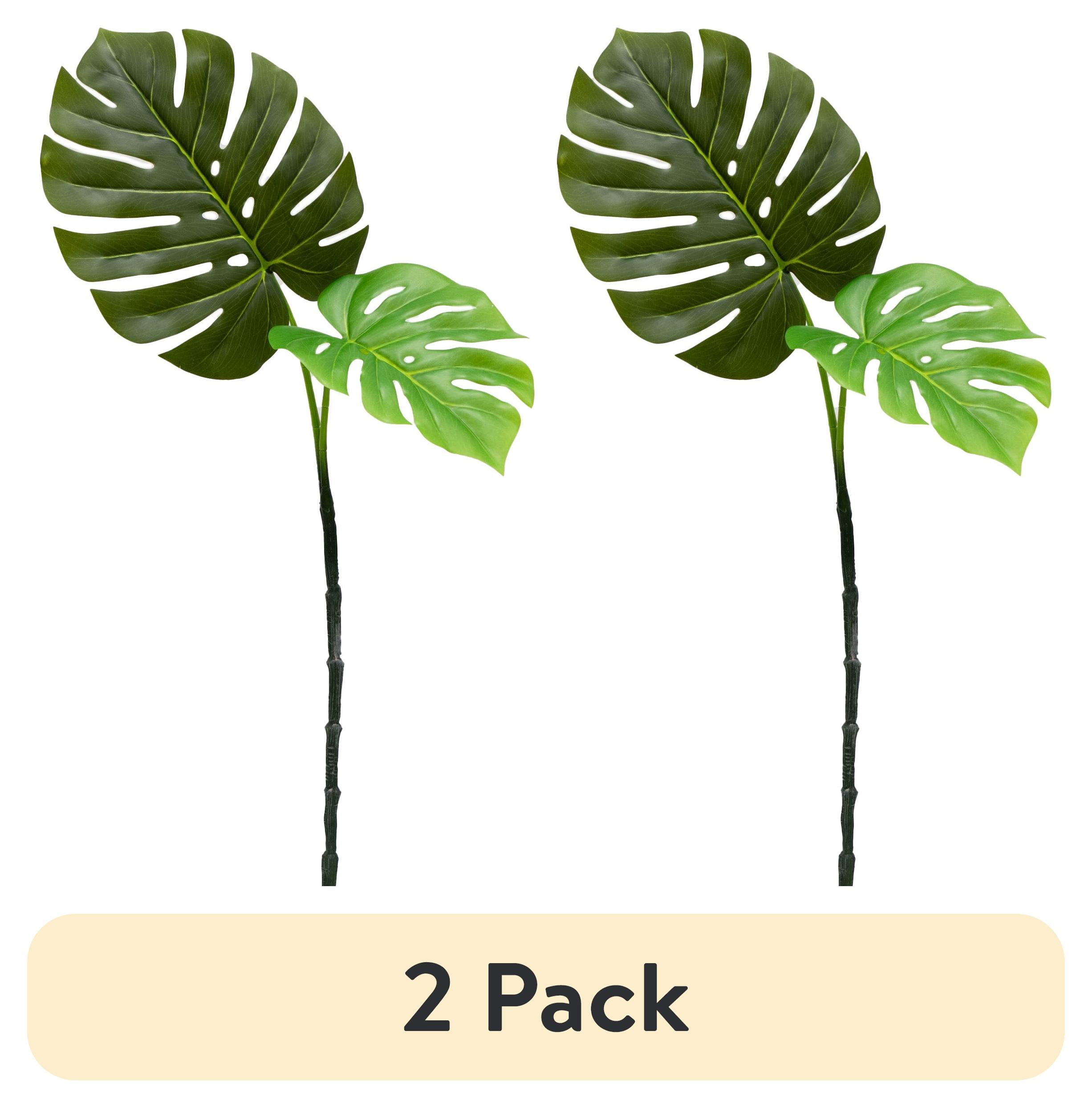 (2 pack) Mainstays 26"H Artificial Indoor Green Swiss Monstera Stem