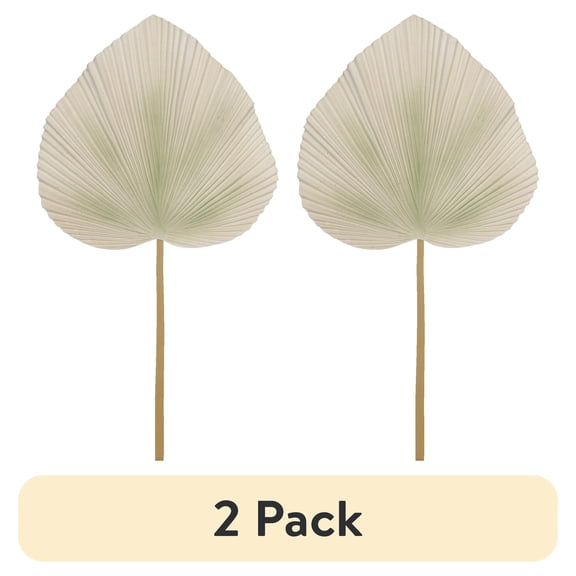 (2 pack) Mainstays 26 inch Artificial Natural Fan Palm Leaf Stem - Everyday / Greenery / Artificial Plant / For Vase