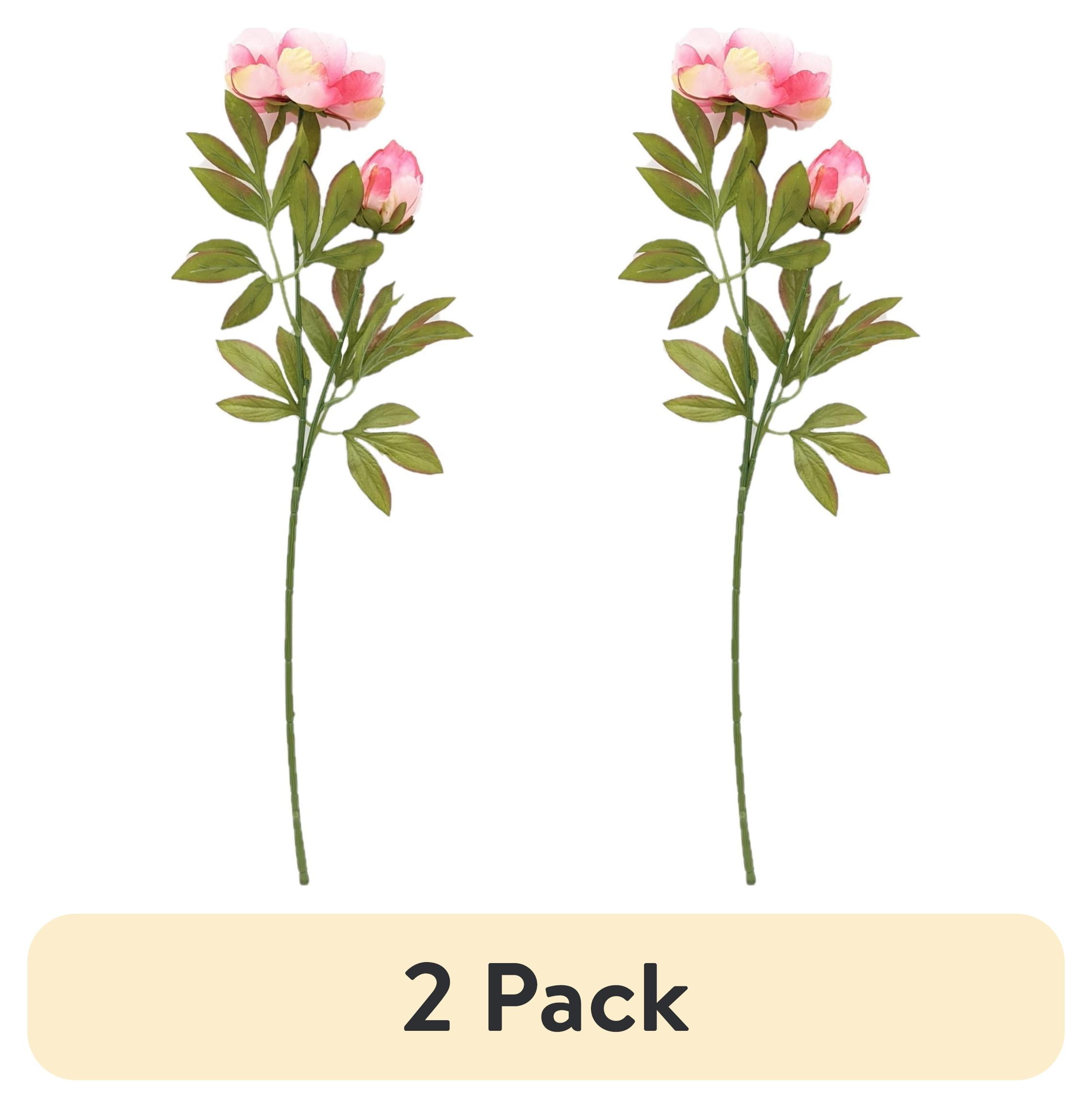 (2 pack) Mainstays 27" Tall Artificial Pink Peony Flower Indoor Stem