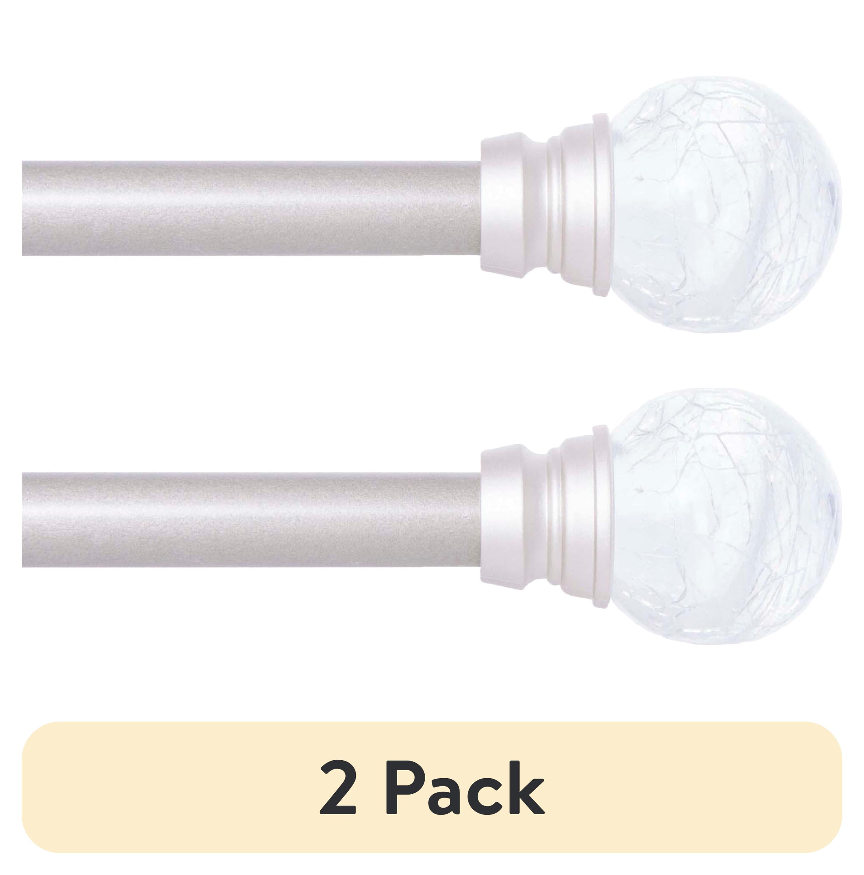 (2 pack) Mainstays 28-48 in. Crackle Petite Café Adjustable Curtain Rod, 1/2 in. Diameter, Brushed Nickel