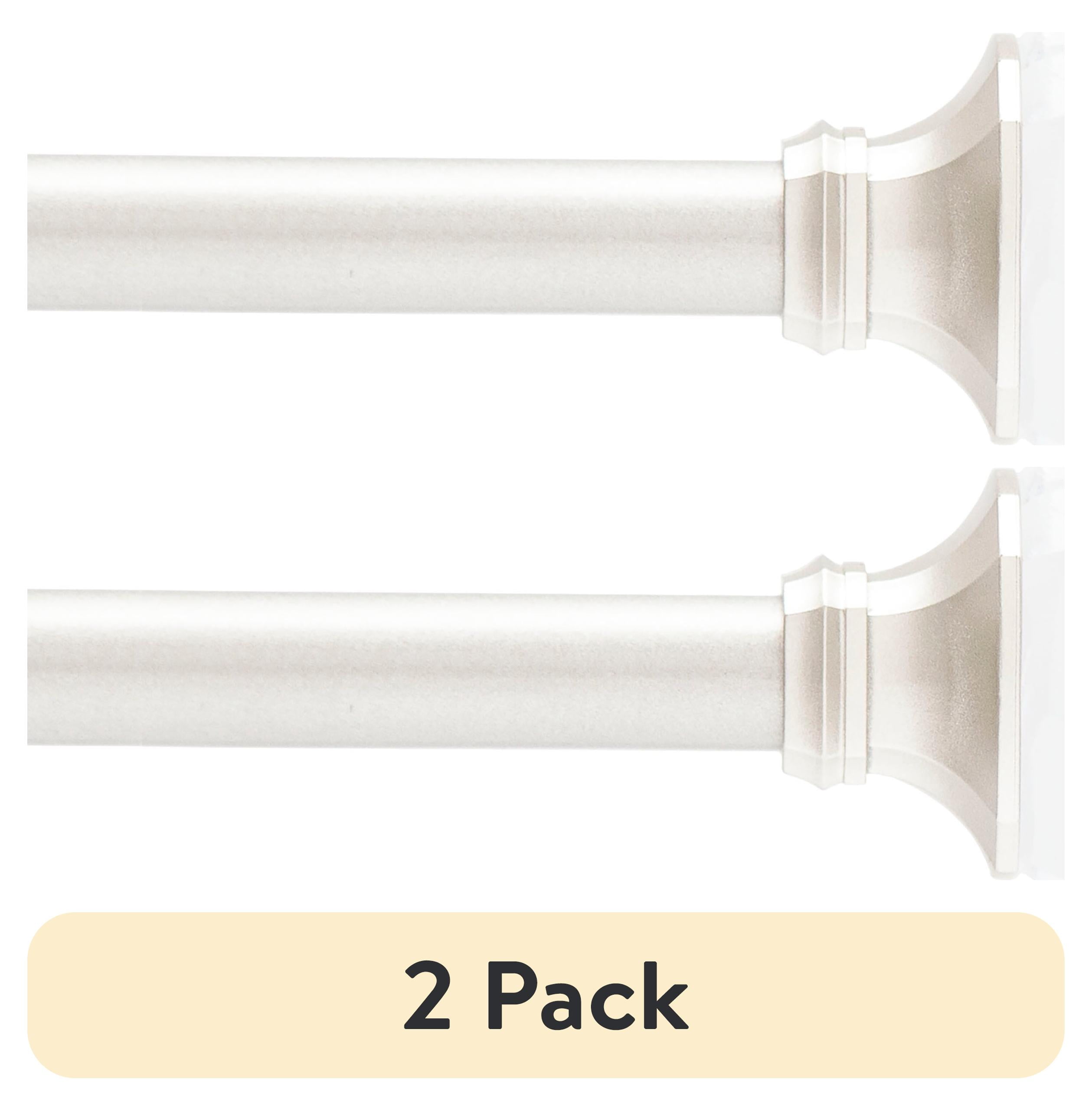 (2 pack) Mainstays 1/2" Grayson Petite Café Adjustable Curtain Rod, 28-48", Brushed Nickel