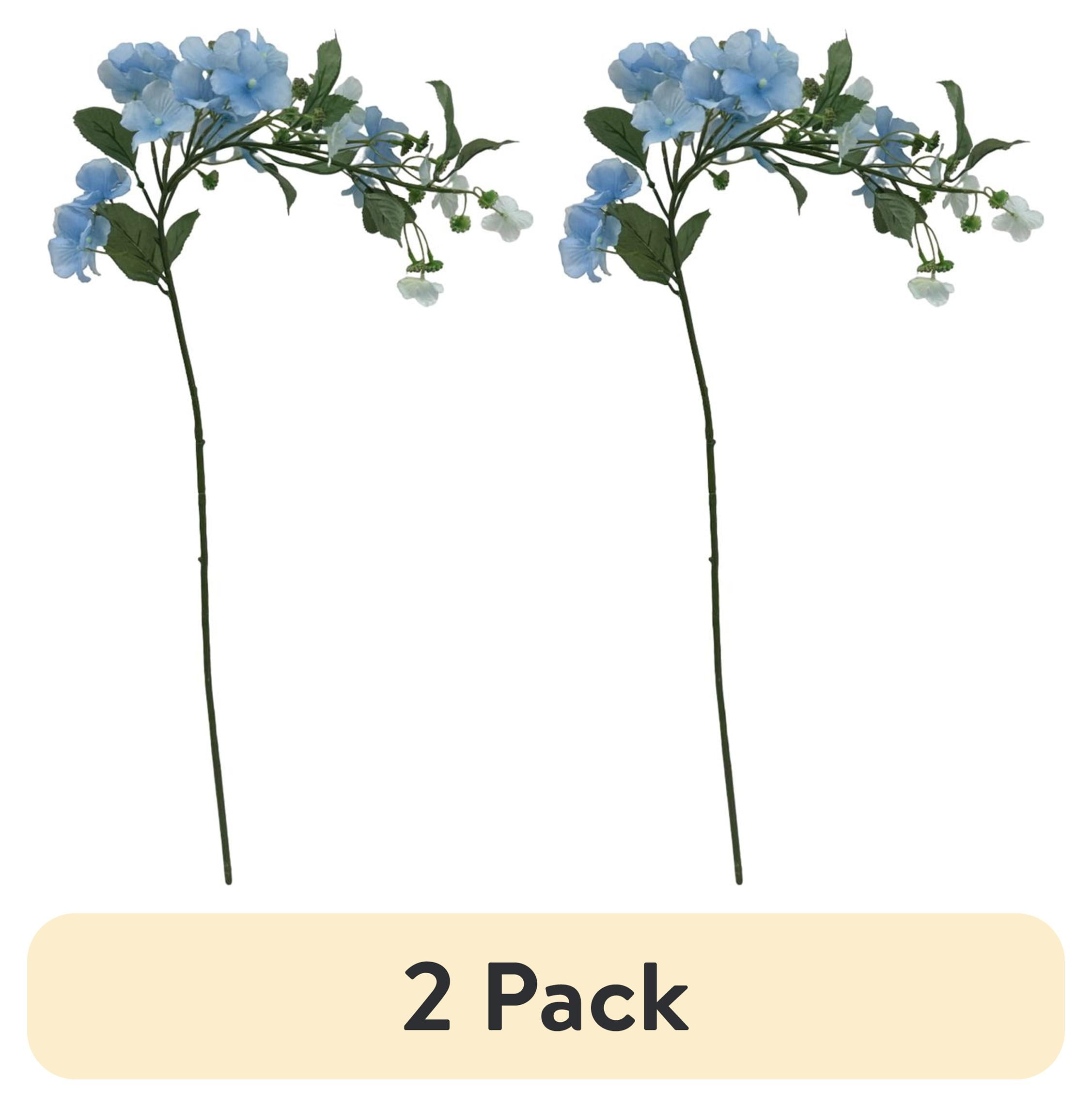 (2 pack) Mainstays 28 in Blue Drip Hydrangea Artificial Flower Stem, Indoor Decor