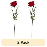 (2 pack) Mainstays 29 in Artificial Blooming Red Rose Indoor Stem