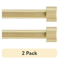 thumbnail image 1 of (2 pack) Mainstays 3/4" Gold End Cap Adjustable Single Curtain Rod Set, 30-84", 1 of 9