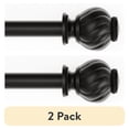 thumbnail interactive-video image 1 of (2 pack) Mainstays 3/4" Black Knob Adjustable Single Curtain Rod Set, 30"-84", 1 of 10