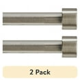 thumbnail image 1 of (2 pack) Mainstays 3/4" Nickel End Cap Adjustable Single Curtain Rod Set, 30-84", 1 of 9