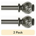thumbnail image 1 of (2 pack) Mainstays 3/4" Pewter Marengo Knob Adjustable Single Curtain Rod Set, 30-84", 1 of 9