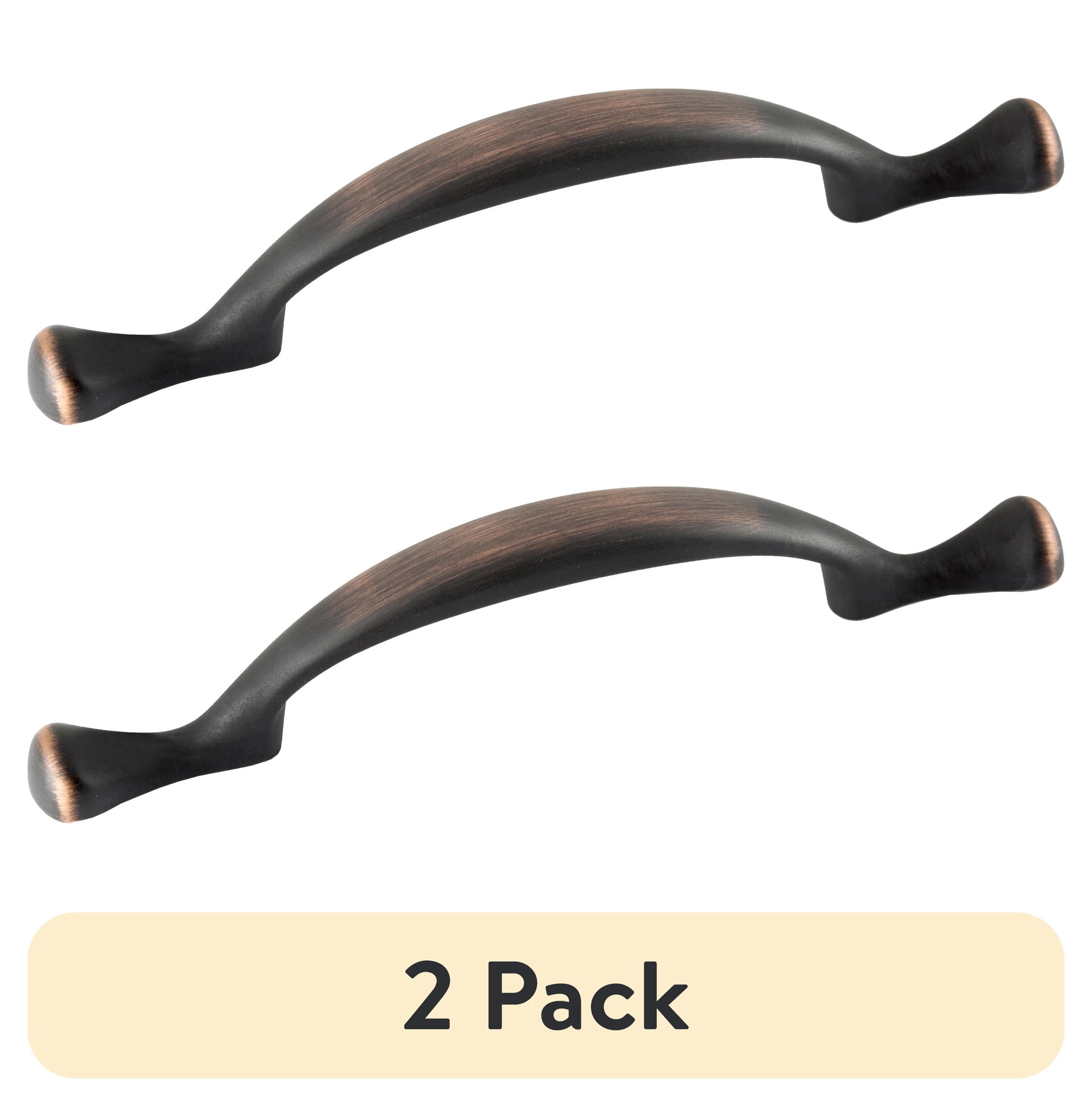 (2 pack) Mainstays 3" (76mm) Center-to-Center Footed Cabinet Pull, Oil Rubbed Bronze, 2 Pack