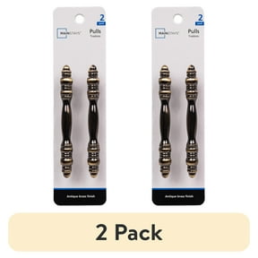 (2 pack) Mainstays 3" (76mm) Center-to-Center Traditional Cabinet Pull, Antique Brass, 2 Pack