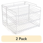 (2 pack) Mainstays 3-Tier Can Organizer Dispenser Rack, Steel, White