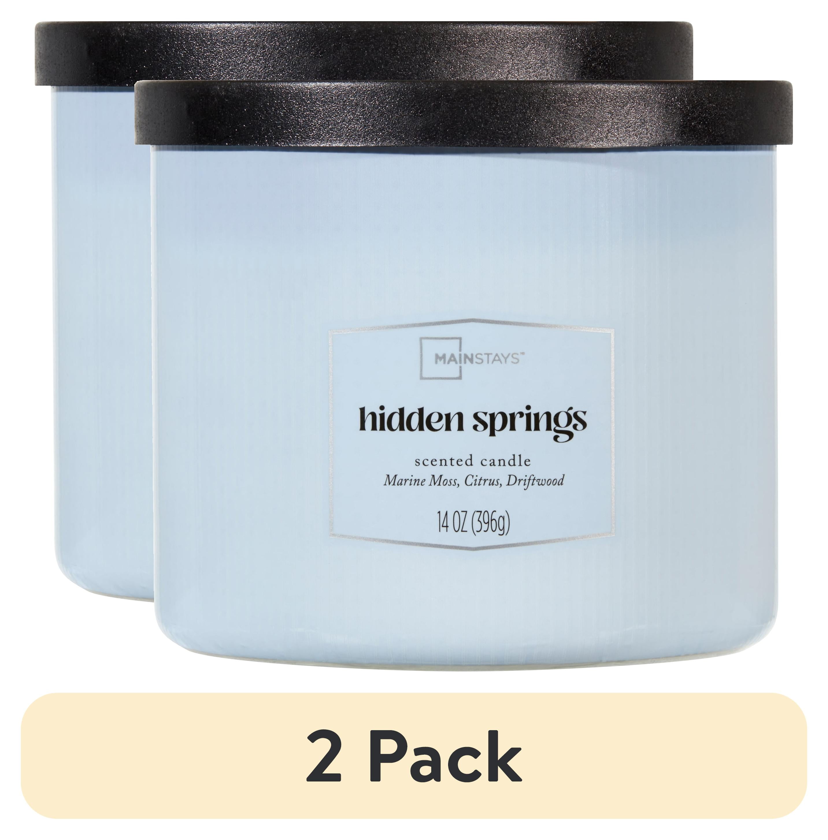 (2 pack) Mainstays 3 Wick Textured Wrapped Hidden Springs Candle, 14 Ounce