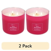 (2 pack) Mainstays 3-Wick Textured Wrapped Juicy Watermelon Scented Candle, 14 oz