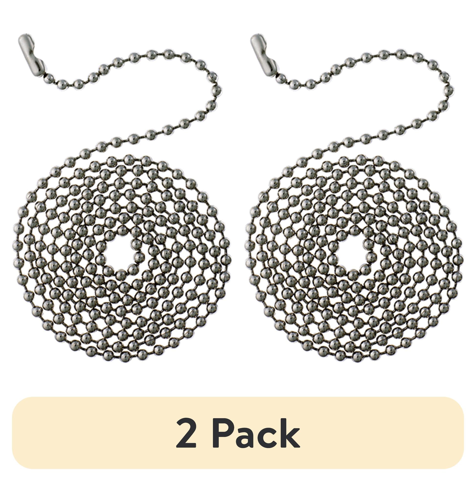 Mainstays 2 Pack 3' Ceiling Fan Pull Chain Extension Satin Nickel ...