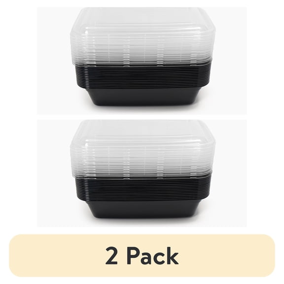 (2 pack) Mainstays 30-Piece (15 Containers + 15 Lids) Meal Prep, BPA-Free, Microwave and Dishwasher Safe