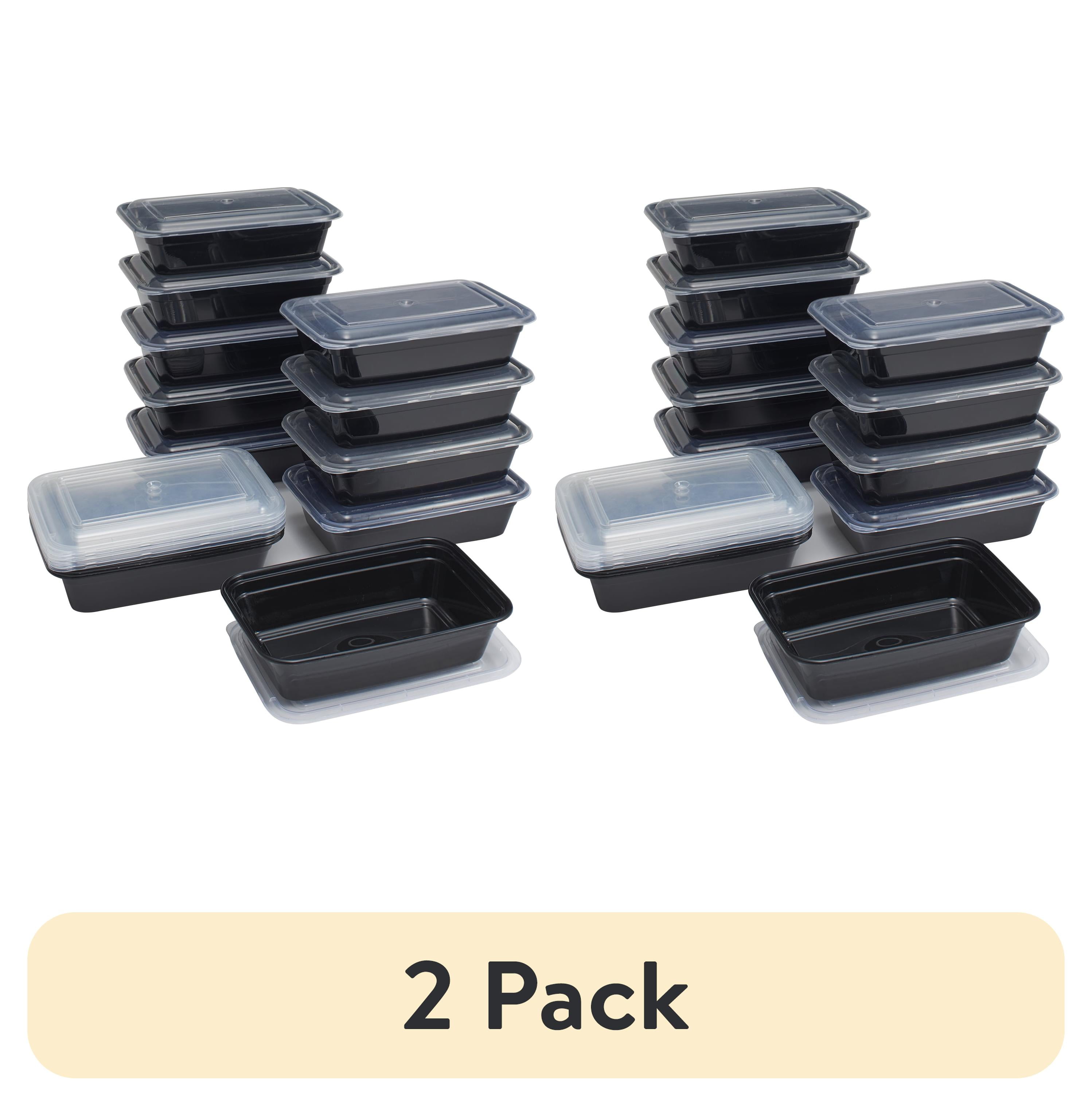 (2 pack) Mainstays 15-Pack Meal Prep Containers with Lids, BPA-Free, Leak-Resistant, Microwave and Dishwasher Safe, Stackable, Reusable Food Storage Set, A Practical Choice for Easy Storage and Meal Prep