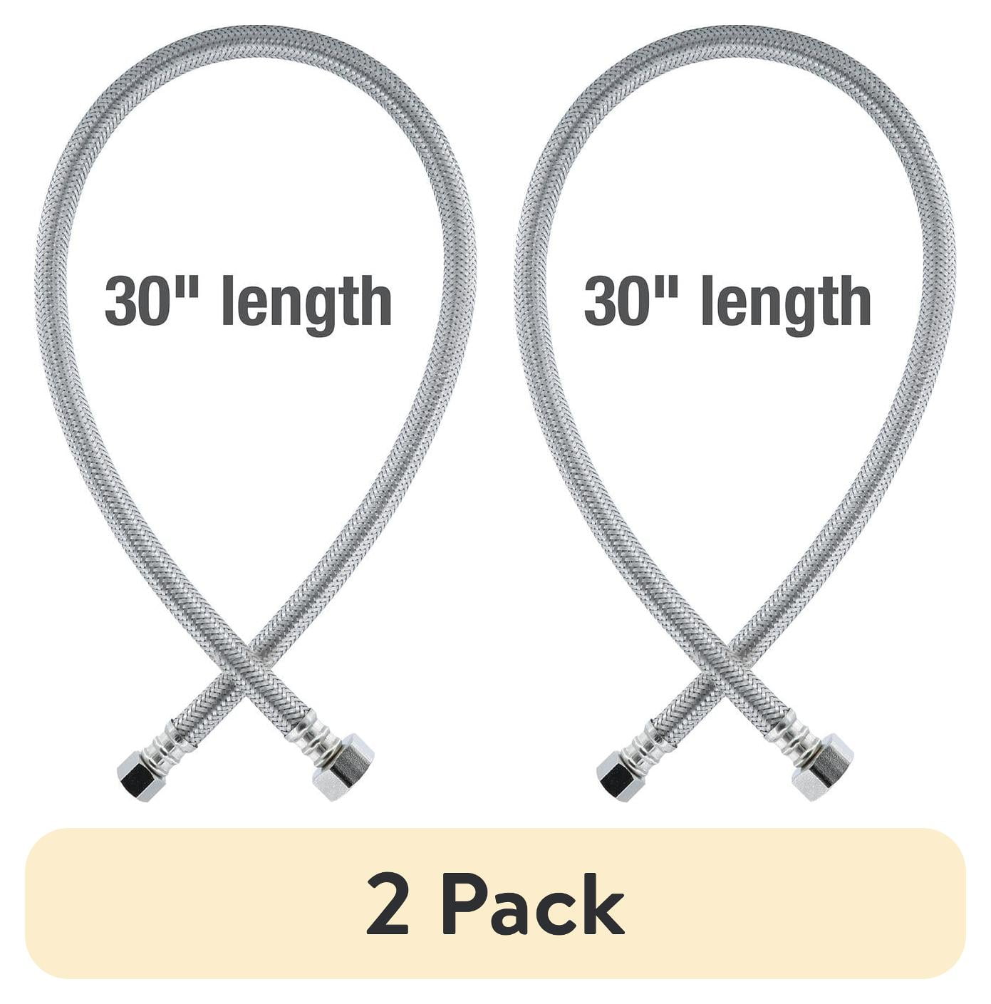 (2 pack) Mainstays 30 inch Stainless Steel Faucet Supply Line Hose, 1 ...