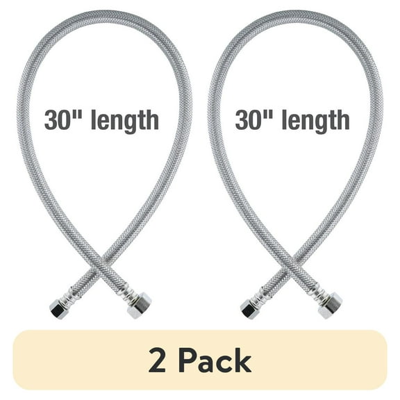 (2 pack) Mainstays 30 inch Stainless Steel Faucet Supply Line Hose, 1-Pack (59705)