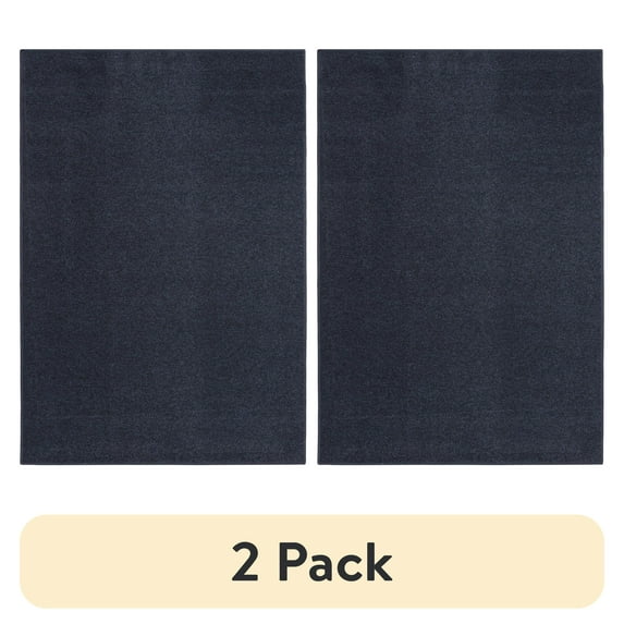 (2 pack) Mainstays 30" x 46" Titan Navy Blue Durable Indoor Utility Area Rug