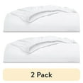 thumbnail image 1 of (2 pack) Mainstays 300 Thread Count Easy Care Percale Fitted Sheet, Arctic White, Twin/Twin XL, 1 of 10