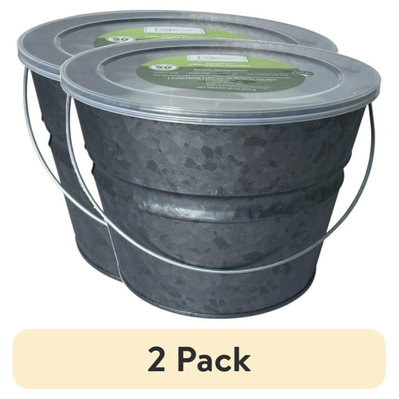 (2 pack) Mainstays 30oz Outdoor Citronella Candle, Galvanized Gray