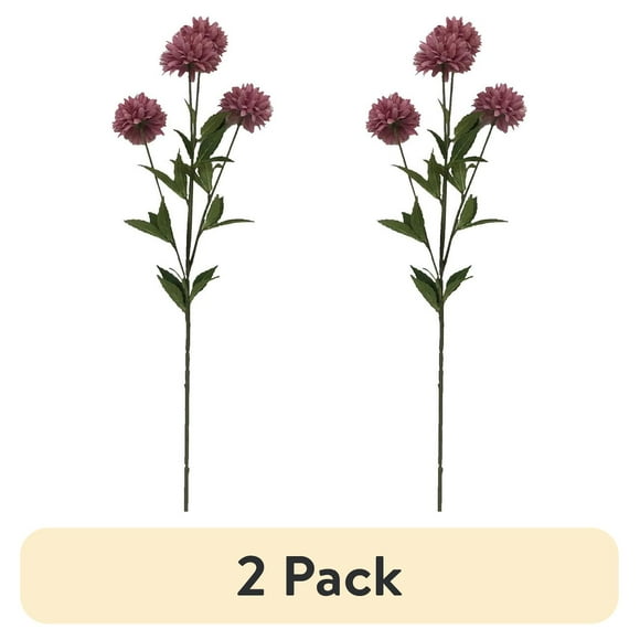 (2 pack) Mainstays 31" Artificial Pink Ball Mum Indoor Stem, Set of 8