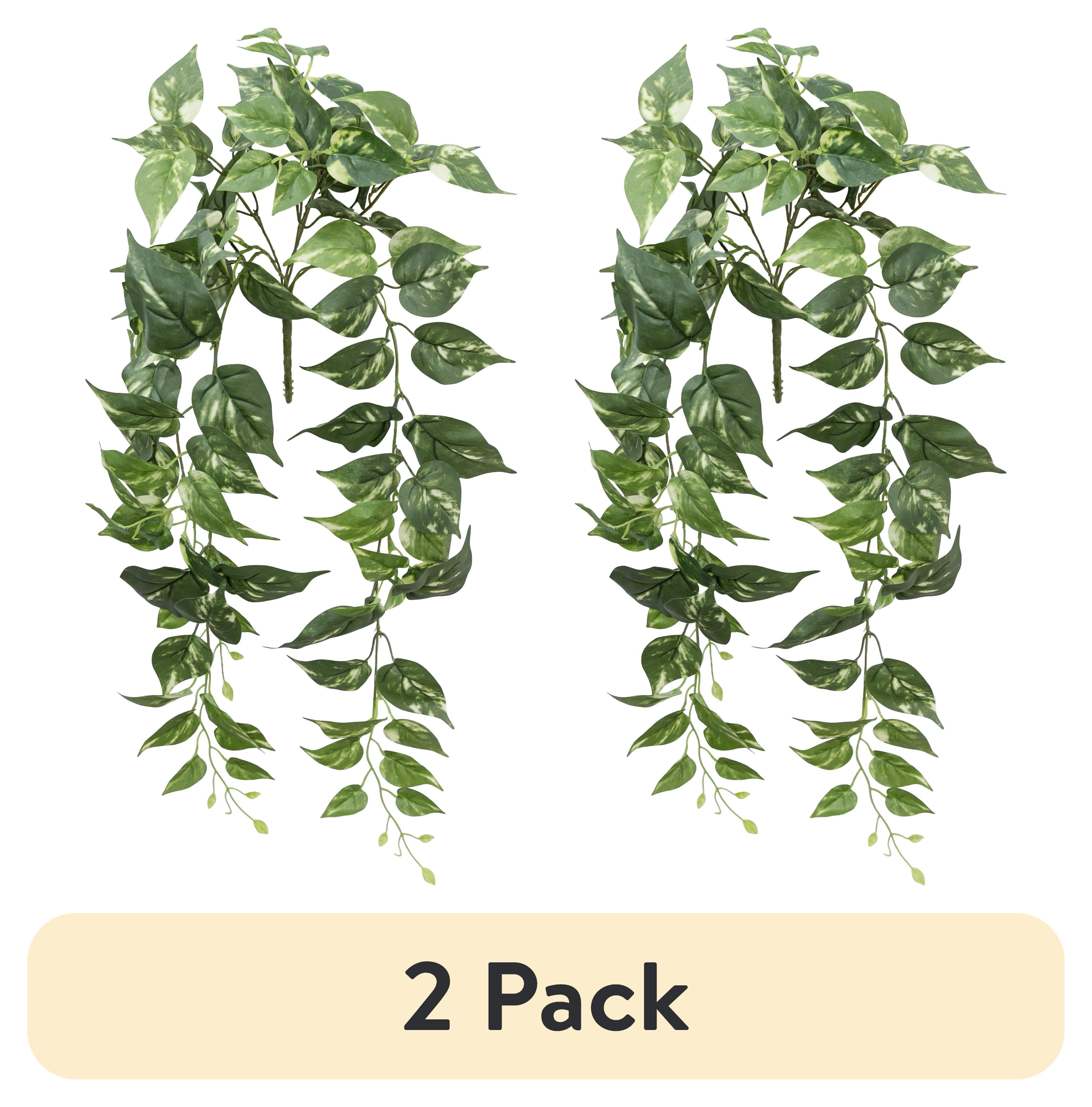 (2 pack) Mainstays 32" Artificial Silk Green Pothos Hanging Bouquet