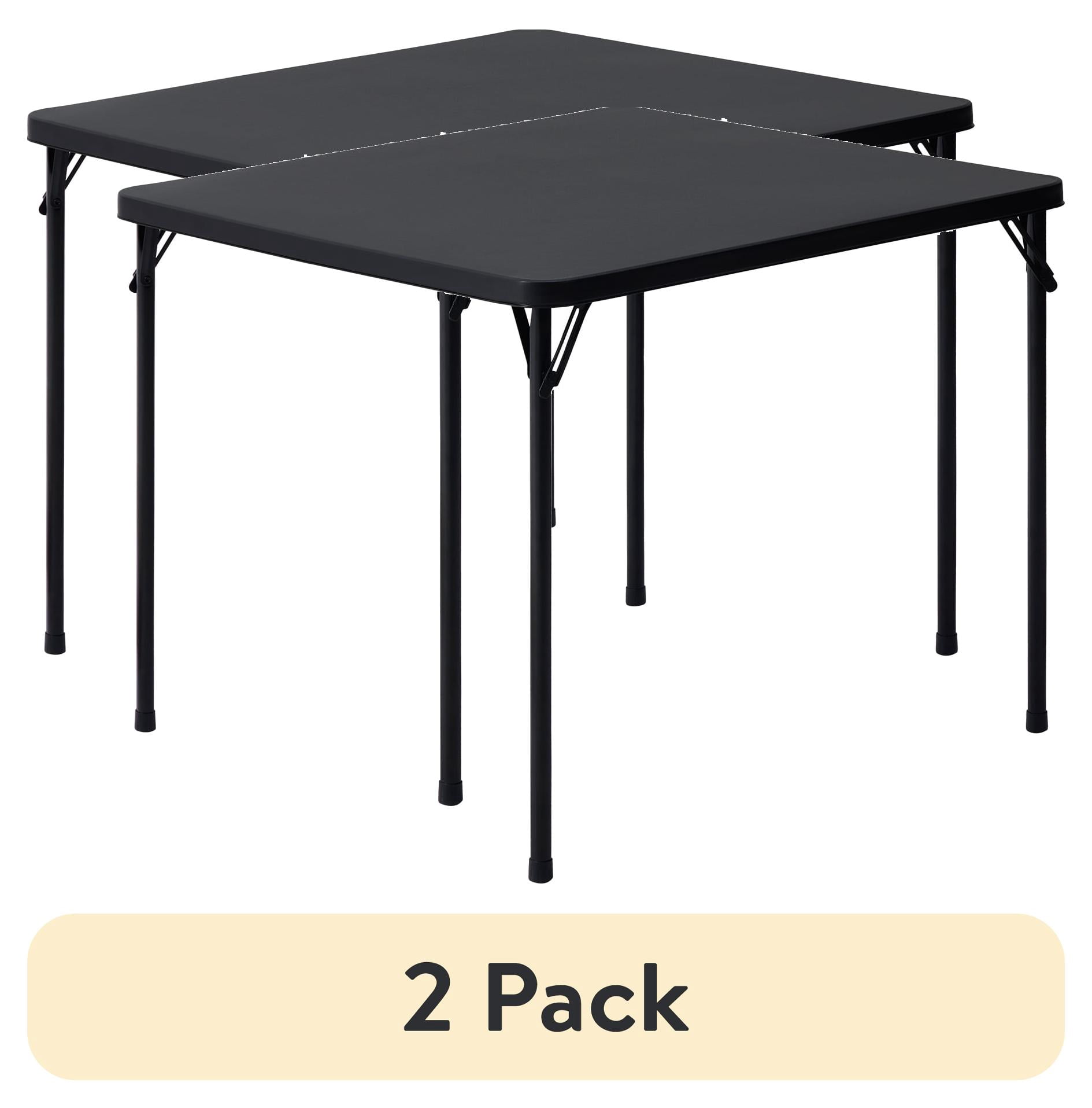 (2 pack) Mainstays 34 in Folding Card Table, Black