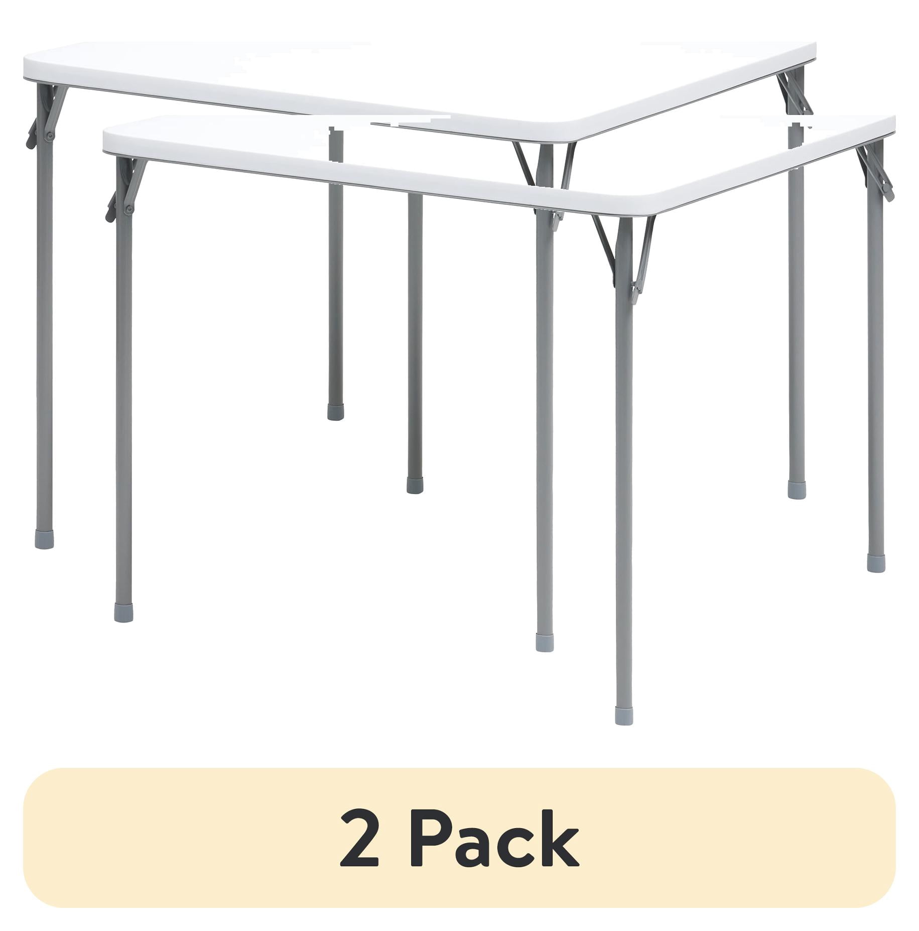 (2 pack) Mainstays 34 in Square Folding Card Table, White