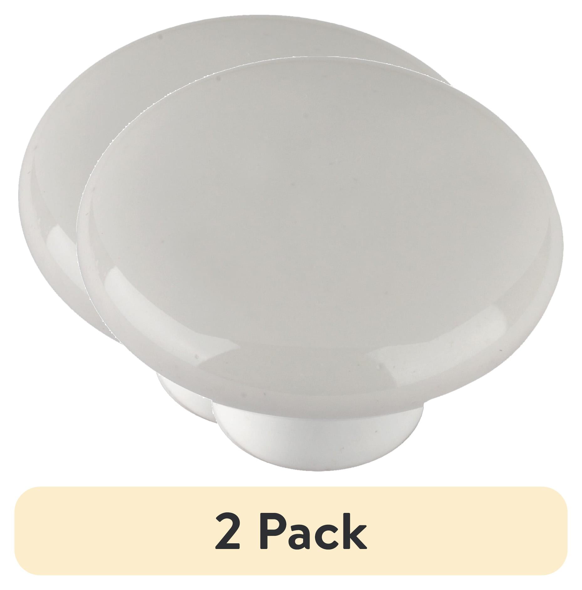 (2 pack) Mainstays, 34mm Diameter Cabinet Knob Ceramic White with 2 Screws 2 Pieces