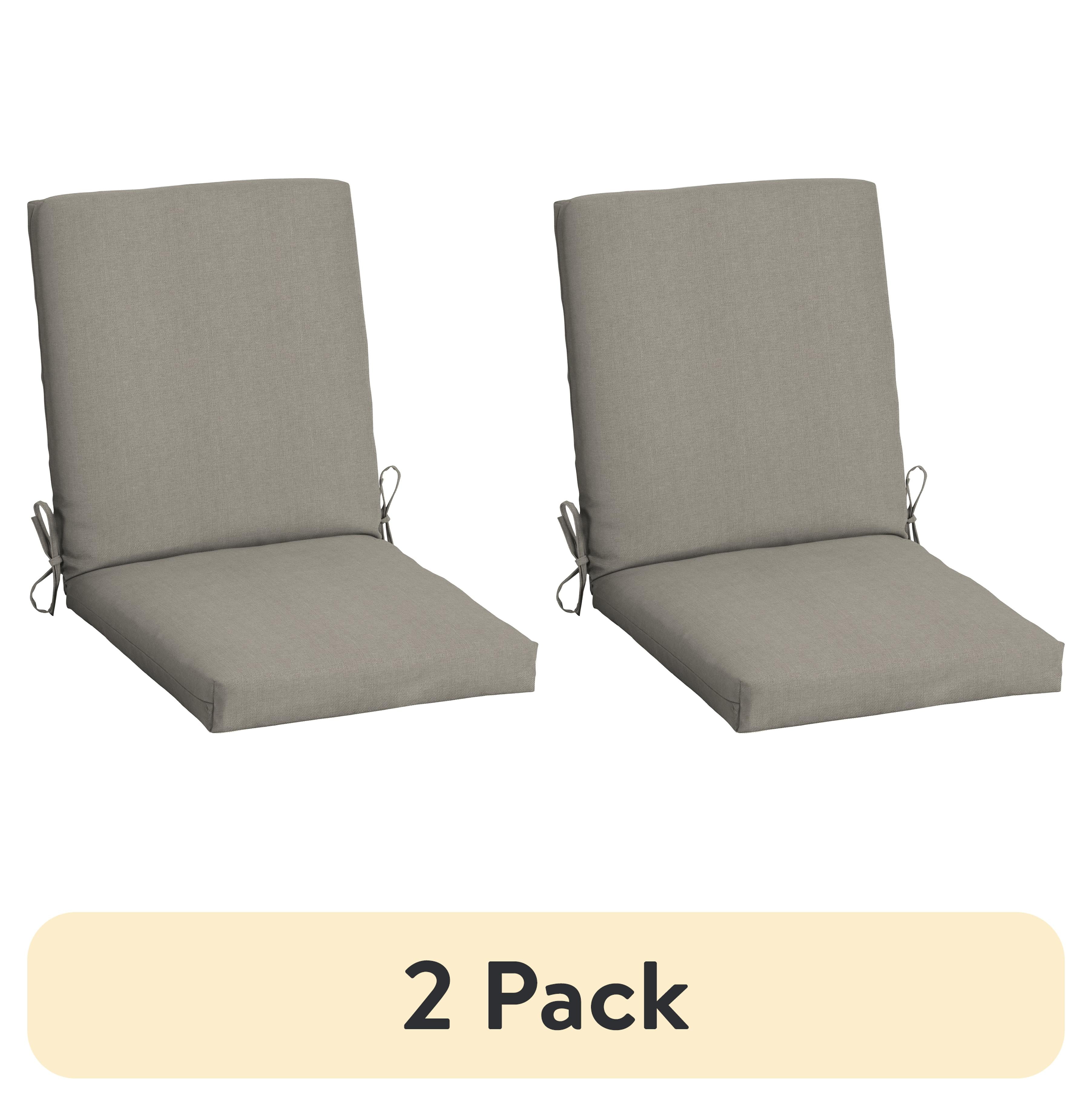 (2 pack) Mainstays 37"L x 19.5"W Tan 1 Piece Rectangle Outdoor Chair Cushion