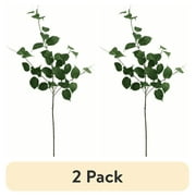 (2 pack) Mainstays 39" Tall Artificial Evergreen Pothos Stem, Indoor Floral Decoration