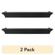 2 pack Mainstays 3PC Plastic Floating Shelves, Black