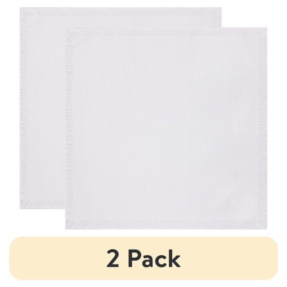 (2 pack) Mainstays 4 Pack Solid White Napkin Set - 18" x 18" - 100% Cotton