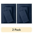 thumbnail image 1 of (2 pack) Mainstays 4-Piece 300 Thread Count Blue Cove Cotton Blend Percale Bed Sheet Set, Queen, 1 of 9