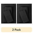 thumbnail image 1 of (2 pack) Mainstays 4-Piece 300 Thread Count Rich Black CVC Cotton Blend Sheet Set, Full – Adults, Teens & Tweens - Soft Hand Feel, 1 of 8