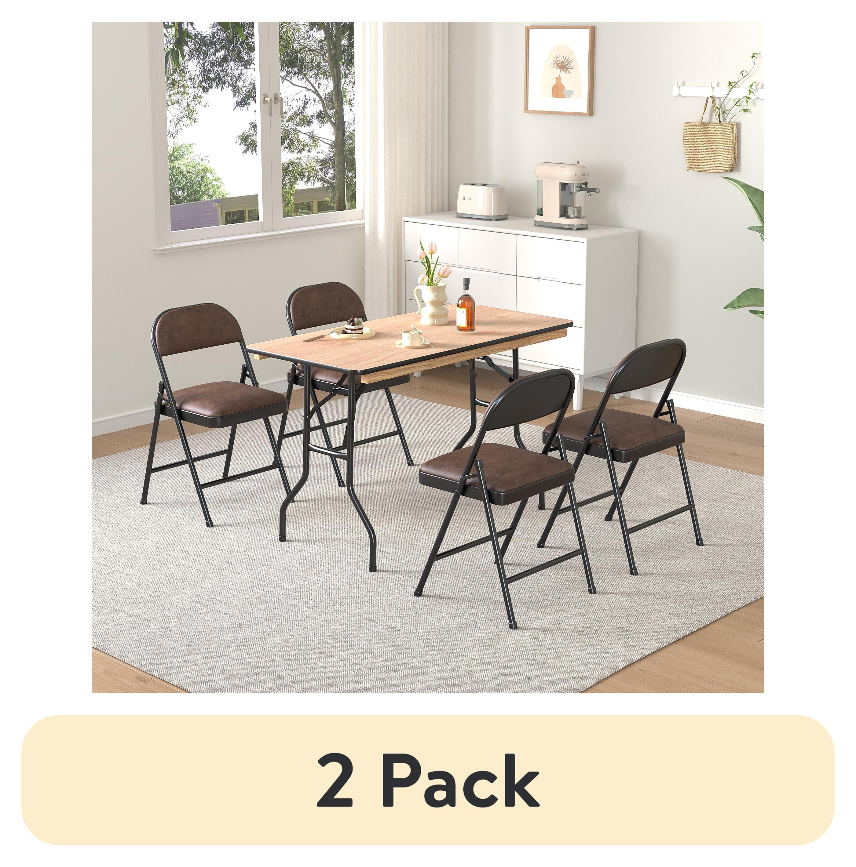 (2 pack) Mainstays 4 ft Wood Top Folding Banquet Table, Natural