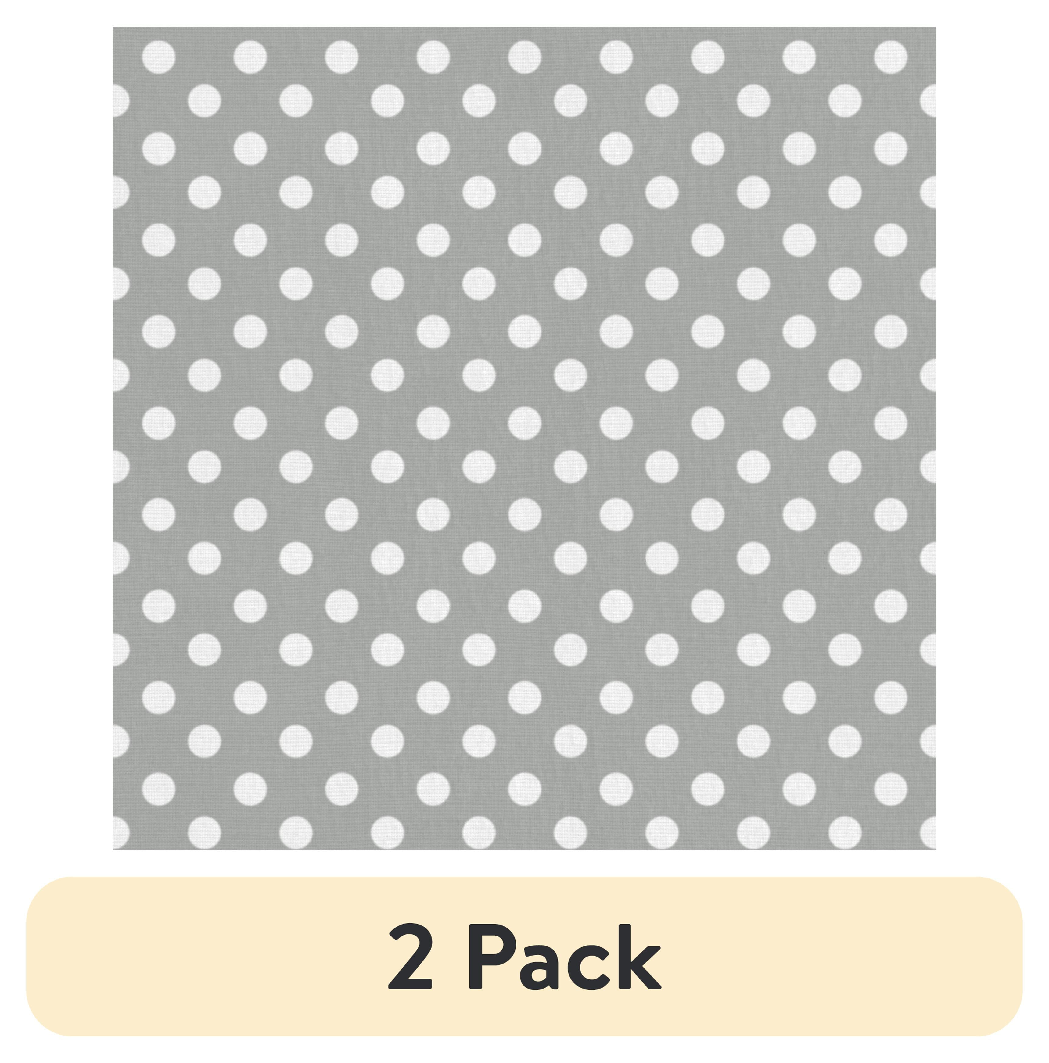 (2 pack) Mainstays 1.5 Yards 100% Cotton Light-weight Flannel Polka Dots, Gray, White, 42" Wide for Crafts