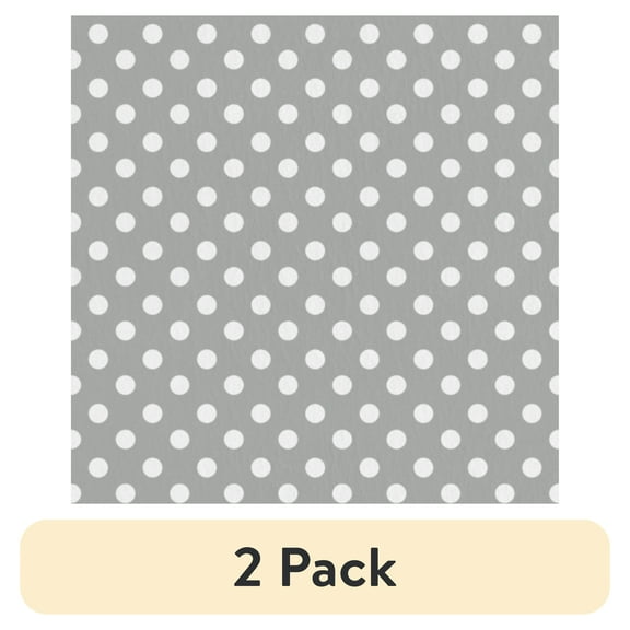 (2 pack) Mainstays 42" x 1.5 yd Cotton Light-weight Flannel Polka Dots Precut Sewing & Craft Fabric, Gray/White