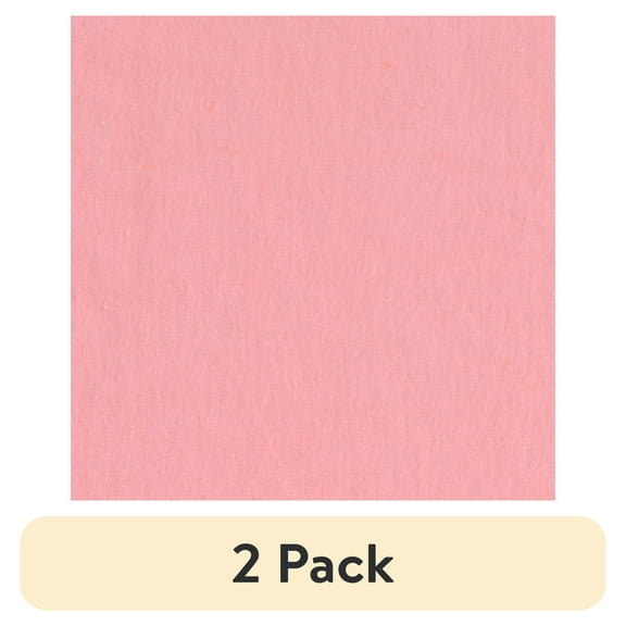 (2 pack) Mainstays 42" x 1.5 yd Cotton Lightweight Flannel Solid Precut, Light Pink