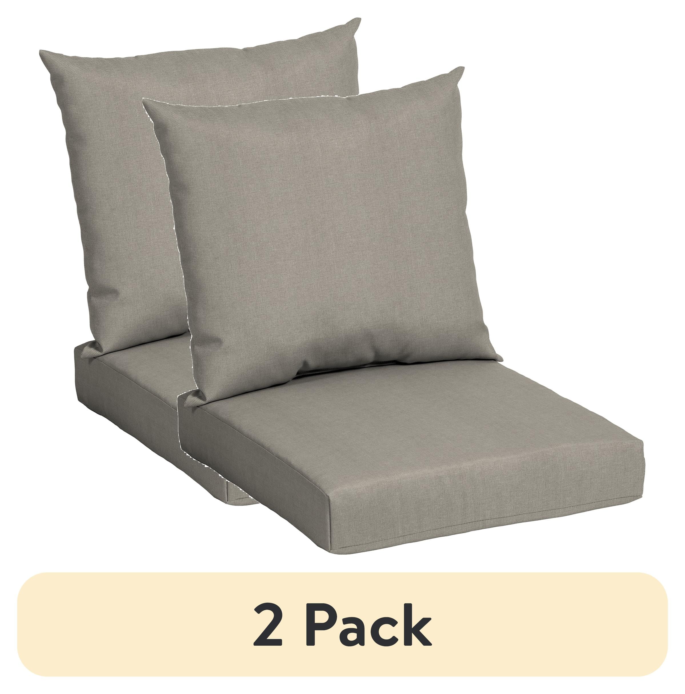 (2 pack) Mainstays 45"L x 22.75"W Tan Rectangle Outdoor 2-Piece Deep Seat Cushion