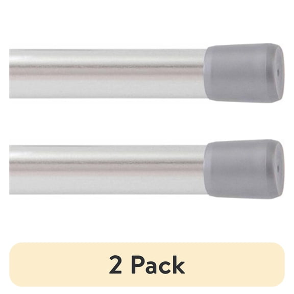 (2 pack) Mainstays 5/8" Adjustable Spring Metal Tension Curtain Rod, 48-75", Chrome