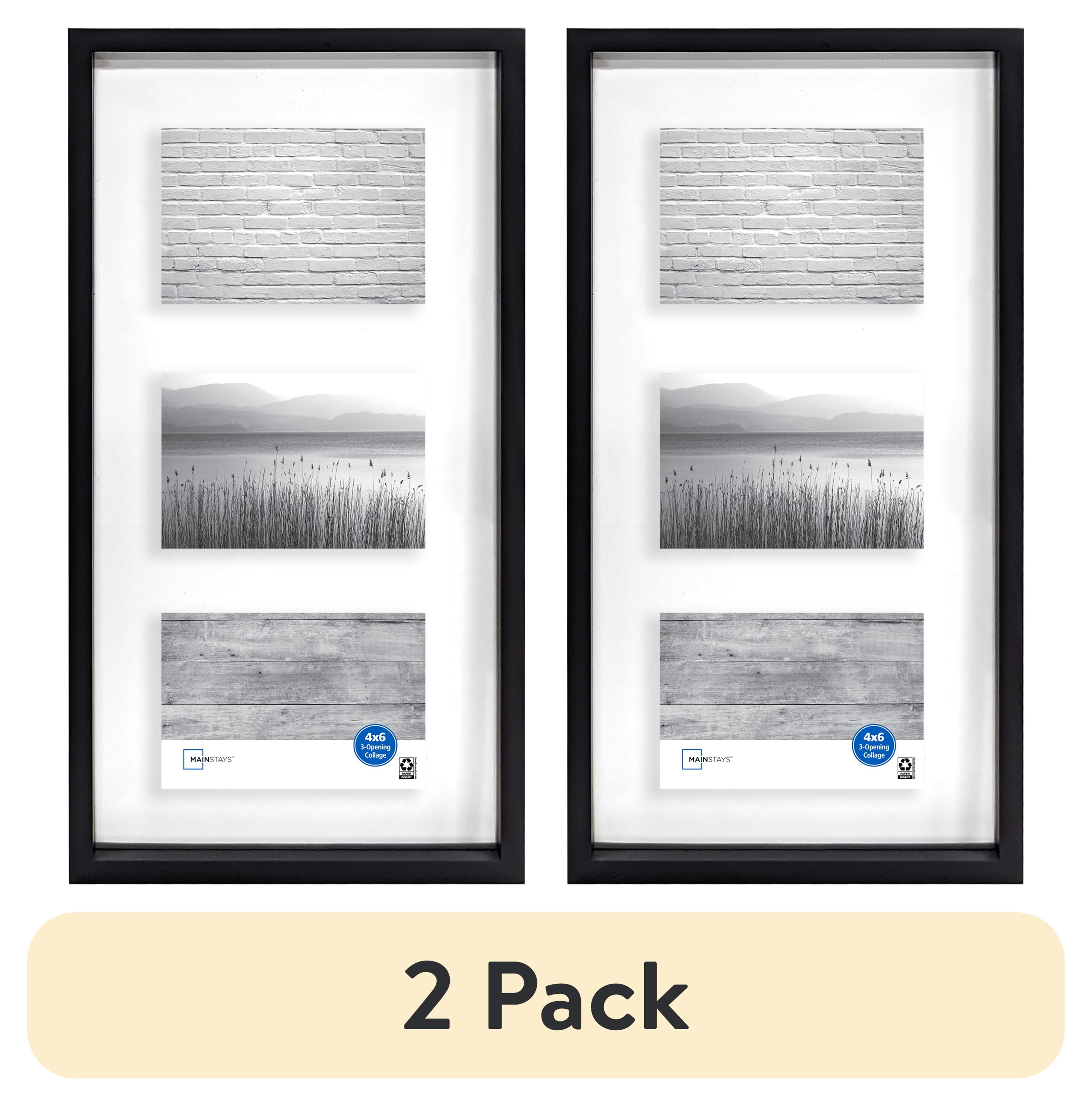 (2 pack) Mainstays 4x6 3-Opening Linear Floating Gallery Collage ...